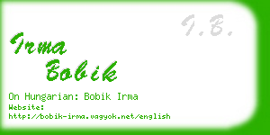 irma bobik business card